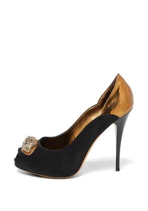 Giuseppe Zanotti Vintage crystal-embellished peep-toe pumps - Black