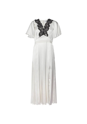 Self-Portrait lace-trim maxi dress - White