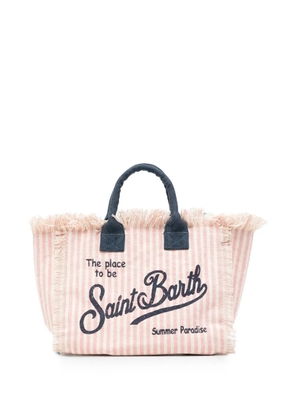 MC2 Saint Barth Colette striped frayed tote bag - Neutrals
