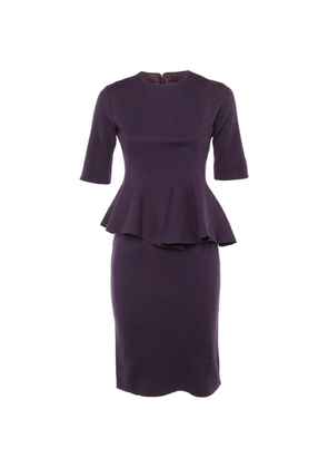 Carolina Herrera Vintage peplum-waist midi dress - Purple