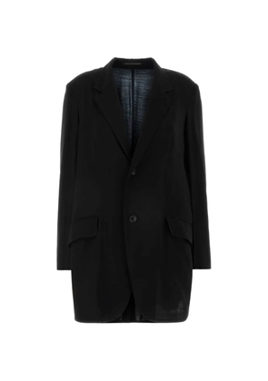 Y's notched-lapel jersey blazer - Black