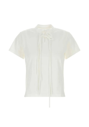 Y's Shaka lace-up T-shirt - White