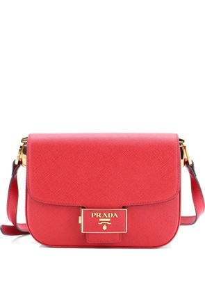 Prada Pre-Owned Embleme Flap Bag Saffiano Leather Small shoulder bag - Red
