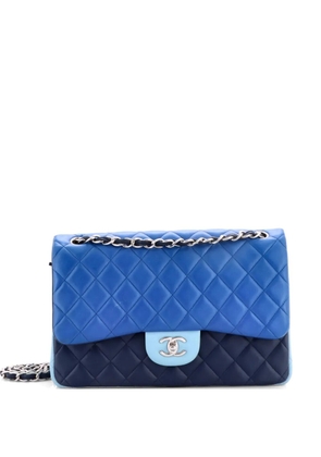 CHANEL Pre-Owned Tricolor Classic Double Flap Bag Quilted Lambskin Jumbo shoulder bag - Blue