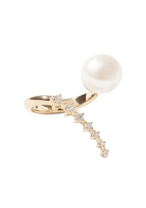 Mizuki 14kt yellow gold Sea Of Beauty pearl and diamond ring