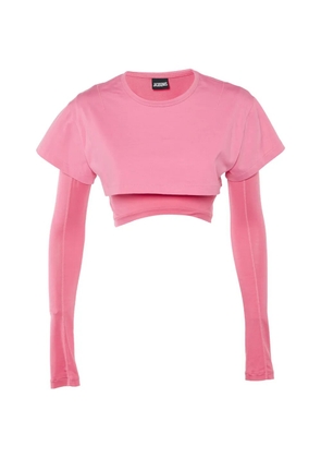 Jacquemus Pre-Owned Le Double layered cropped T-shirt - Pink