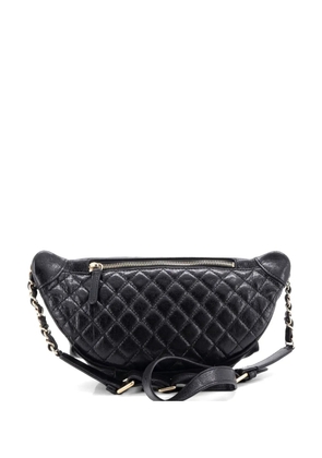 CHANEL Pre-Owned Bi Classic Waist Bag Quilted Crumpled Calfskin belt bag - Black