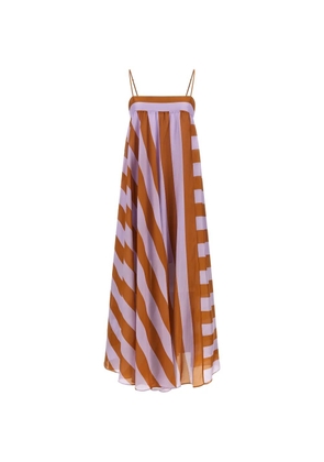 ZIMMERMANN Indra striped silk maxi dress - Orange