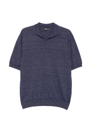 Paul & Shark open-collar marl-effect T-shirt - Blue