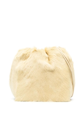 Jil Sander fur drawstring-fastening shoulder bag - Neutrals