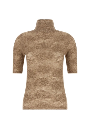 Brunello Cucinelli openwork short-sleeve sweater - Brown
