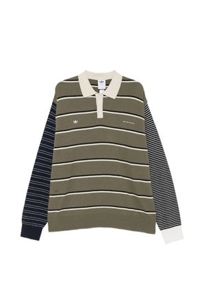adidas x Adidas striped-pattern polo-collar sweater - Green