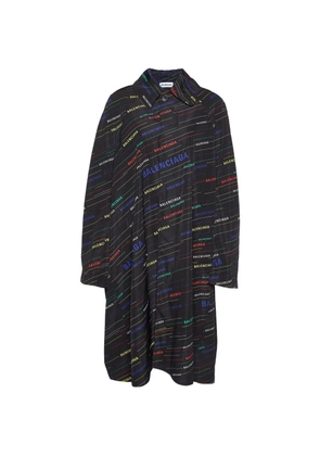 Balenciaga Pre-Owned logo-print oversized coat - Black