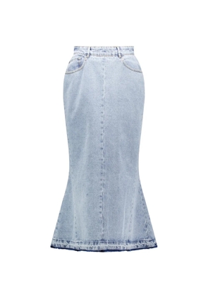 3.PARADIS washed-effect fishtail maxi skirt - Blue