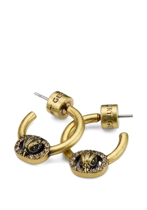 Kurt Geiger London Chelsea eagle-head crystal-embellished hoop earrings - Gold