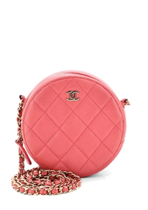 CHANEL Pre-Owned Round Clutch with Chain Quilted Caviar Mini crossbody bag - Pink