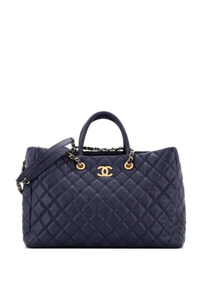 CHANEL Pre-Owned Coco Handle Shopping Quilted Caviar Large tote bag - Blue