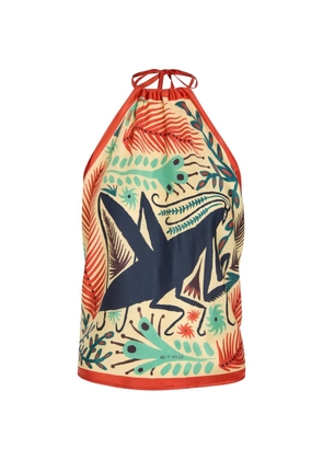 ETRO insect-print halterneck top - Red