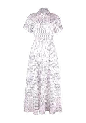 Adam Lippes Sadie belted patterned midi dress - White