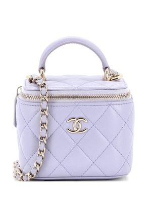 CHANEL Pre-Owned Classic Top Handle Vanity Case with Chain Quilted Lambskin Mini crossbody bag - Purple