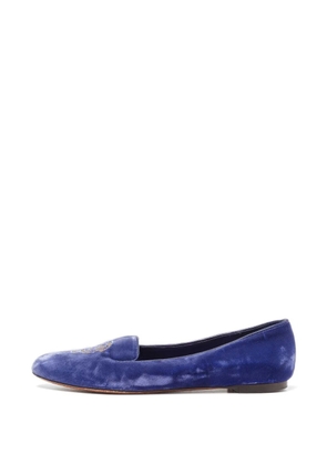 Alexander McQueen Pre-Owned Skull velvet slippers - Blue