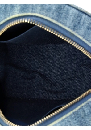 CHANEL Pre-Owned Pearl Crush Round Clutch with Chain Quilted Denim shoulder bag - Blue