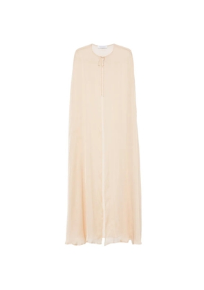 Raquel Diniz tie-fastening semi-sheer cape - Neutrals