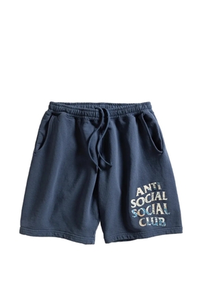 Anti Social Social Club Tonkatsu: Boro Wave shorts - Blue