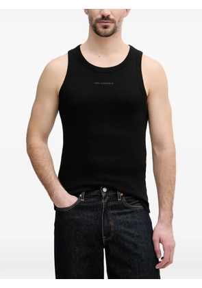 Karl Lagerfeld logo-print ribbed vest - Black