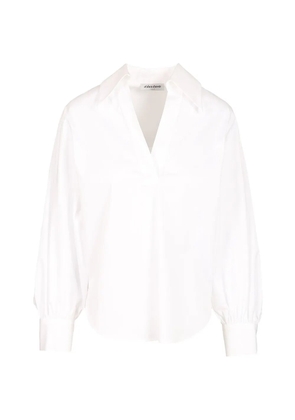 Al Duca D’Aosta 1902 V-neck spread-collar cotton blouse - White