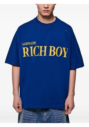 GODMADE logo-print distressed T-shirt - Blue