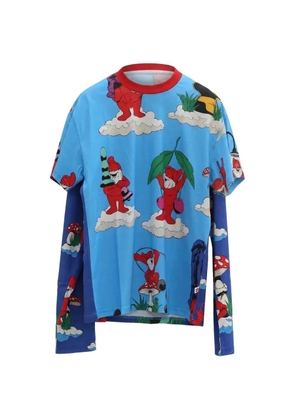 Walter Van Beirendonck graphic-print layered T-shirt - Blue