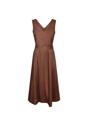 Blanca Vita belted sleeveless midi dress - Brown