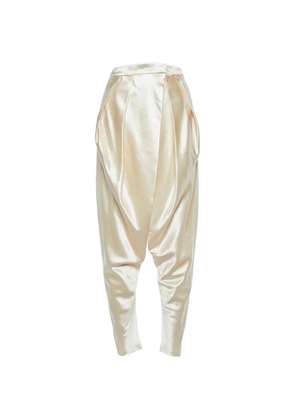 Balmain Pre-Owned pleated draped trousers - Neutrals