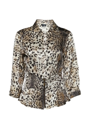 Just Cavalli Vintage animal-print fil coupé shirt - Neutrals
