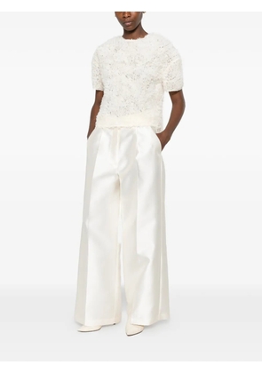 CARLA G. Muir feather-effect short-sleeve top - Neutrals