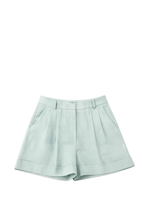 ACTUALEE pleated turn-up shorts - Green