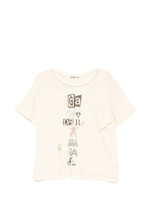 Open YY graphic-print cotton-blend T-shirt - Neutrals