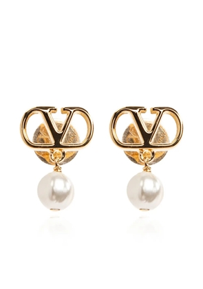 Valentino Garavani VLogo Signature pearl-pendant earrings - Gold
