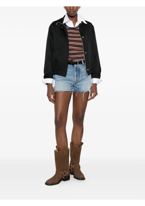 Miu Miu raw-cut denim shorts - Blue