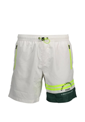 Karl Lagerfeld logo-print swim shorts - White