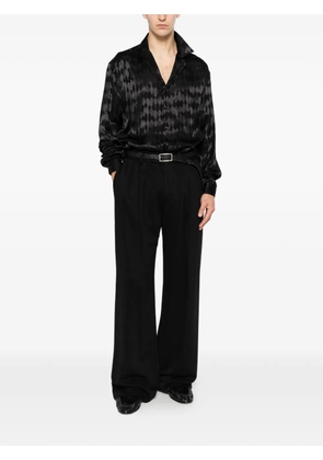 MARSEM jacquard-patterned camp-collar shirt - Black