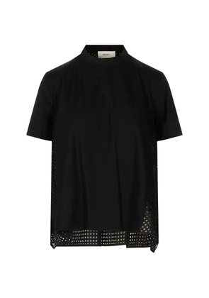 MeimeiJ perforated-panel T-shirt - Black
