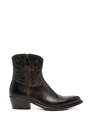ERALDO floral-embossed boots - Brown