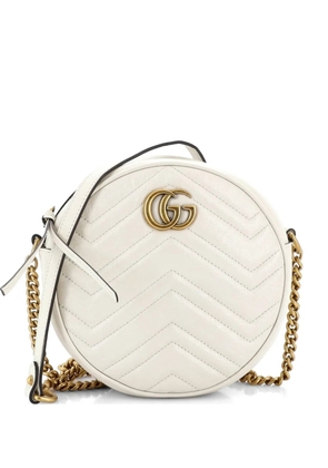 Gucci Pre-Owned GG Marmont Round Shoulder Bag Matelasse Leather Mini crossbody bag - White