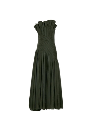 Aje Aquiline ruffled pleated dress - Green