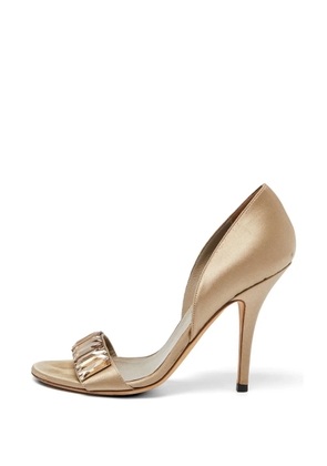 Gucci Pre-Owned crystal-embellished open-toe pumps - Neutrals