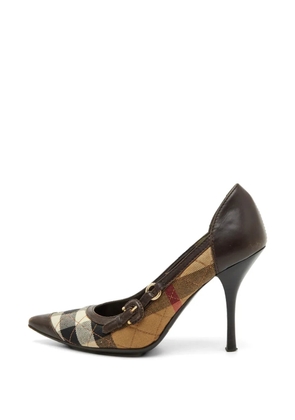 Burberry Pre-Owned check-canvas pointed-toe pumps - Brown