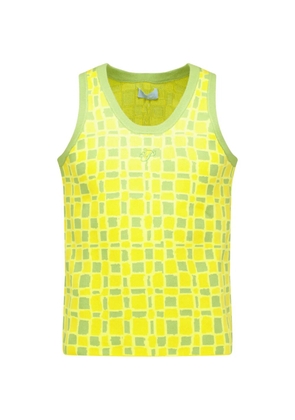 3.PARADIS checkerboard-pattern 3P vest - Yellow