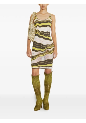 Isa Boulder wave-knit midi dress - White